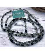 Mine Finds Jay King Black White Rutilated Quartz Double Strand Necklace ... - £80.86 GBP