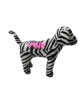 Victoria's Secret Pink Line Dog Black White Zebra 8 " nose to tail Plush Stuffed - £6.49 GBP