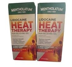 2 Mentholatum Lidocaine HEAT THERAPY Pain Relieving GEL 2.7oz Each Exp 0... - £23.50 GBP