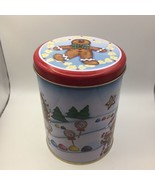Santa&#39;s Workbench Set 2 Tins Round Square Gingerbread Man Cookies Candy ... - £15.95 GBP