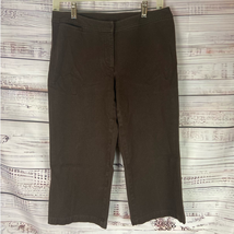 Chicos 0.5 Capri Pants Womens S 6 Brown Pocket Mid Rise Cotton Blend 30 ... - £8.60 GBP