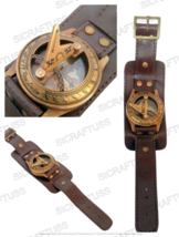 Antique Brass Sundial Compass Wristwatch Collectible Item Best For Gifting - £22.03 GBP