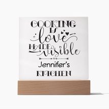 Jennifer - Cooking Is Love - Square Acrylic Plaque Personalized Name - £31.93 GBP