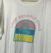 Vintage Camp Beverly Hills T Shirt Single Stitch One Size Unisex Long USA 90s - £31.44 GBP