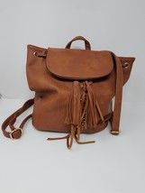 Mellow World Brown Backpack Style Drawstring with Slide Tassel Faux Leather - £26.36 GBP