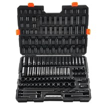 VEVOR Impact Sockets Set 130PCS 6-Point 3/8&quot; &amp; 1/2&quot; Drive Bit Ratchet To... - $358.14