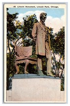 Lincoln Monument Statue Lincoln Park Chicago Illinois IL WB Postcard Y11 - £2.33 GBP