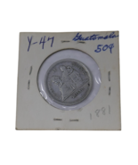 Guatemala 1881 Silver 25 Centavos Coin - $27.46 CAD
