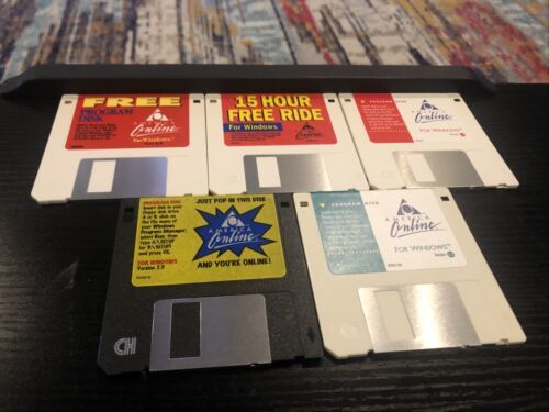 5 AOL Program Disks 2.5 For Windows 3.5 Inch Disk - $19.80