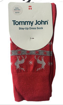 Tommy John Stay-Up Kids Christmas Dress Socks Reindeer Haute Red Fairisl... - £19.26 GBP