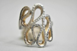 Freeform ring spiral thumb band sterling silver women girls Size 7.75 - £30.36 GBP