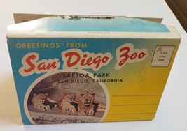 Greetings from San Diego Zoo Balboa Park Unposted Vintage Fold Out Postcard - £1.55 GBP