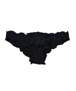 MALIA Black Itsy Ruched Ruffle Brazilian Bikini Swim Bottom S - £15.76 GBP