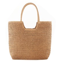 Straw beach women shoulder handbag handmade woven boho summer fashion tote bags thumb200