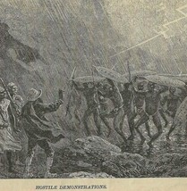 Hostile Demonstration Africa 1889 Victorian Print Henry Stanley 1st Ed DWV1C - $29.99