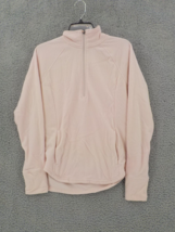 Womens Sweatshirt Sporty Half Zip Pale Peach Long Sleeves Front Pouch PRE-OWNED - $14.99