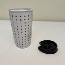 Starbucks Coffee Mug Travel Tumbler Word Search Double Wall Crossword Ceramic - £12.14 GBP