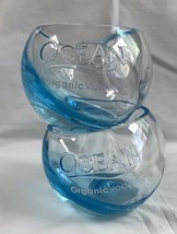 2 New Ocean Organic Vodka Made in Hawaii Cocktail Glasses 12 oz Heavy Embossed - $48.46