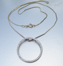 Prime Art &amp; Jewel Gold on Sterling Silver Circle Vintage Pendant Necklace - $24.74
