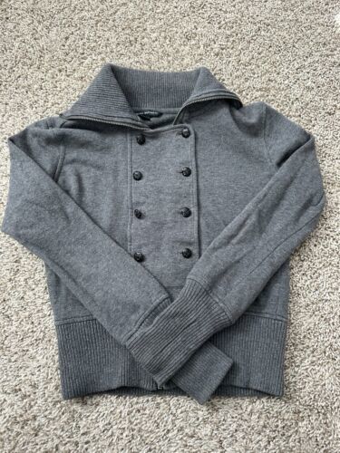 Banana Republic Womens Full Zip Sweater Double Breasted Long Sleeve Gray... - $12.19