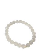 Faceted White Moonstone Beaded Bracelet Stretch Elastic Healing Crystal ... - $22.45 CAD