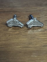 Vintage Swank Silver Toned Horse Head Mens Cufflinks Equestrian Jockey - $12.00