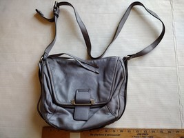 Kooba Lavender Gray Leather Crossbody Bag Front Magnetic Latch Dust Bag EUC - £15.50 GBP