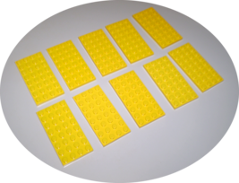 10 Used Lego 4 x 8 Yellow Plates  3035 - £7.77 GBP