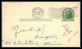 1950 US Postal History Postal Card- Iron Mountain, Michigan to Bangor, Maine J10 - £2.22 GBP