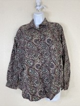 Lizwear By Liz Claiborne Womens Size PM Purple Paisley Button Up Shirt Pocket - £6.00 GBP