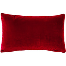 Castello Red Velvet Throw Pillow 12x20, with Polyfill Insert - £30.16 GBP