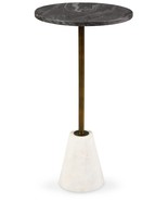 Caramont - Accent Table with White Base - Black / White / Gold Finish - $1,889.44 MXN