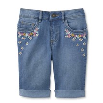  Roebuck &amp; Co Embroidered Denim Bermuda Jean Shorts Girls Sizes-8, 10 NWT - £9.87 GBP