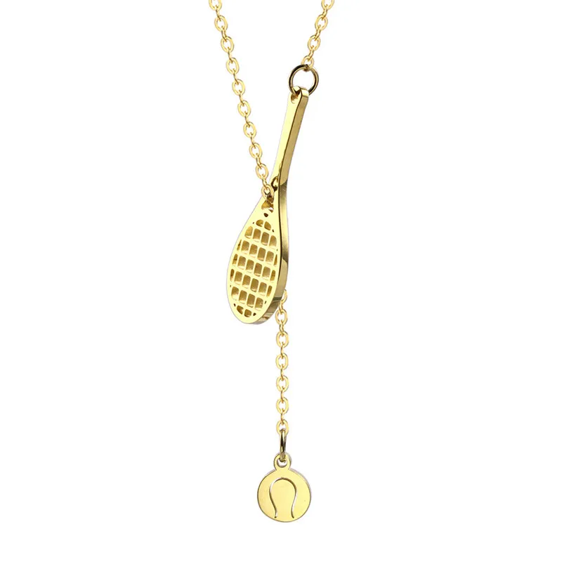 Sporting Lariat Style Tennis Aklace - Stainless Steel Sportings Jewelry - Back t - £23.84 GBP