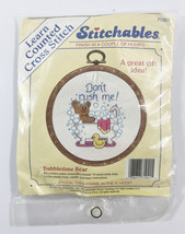Dimensions Stitchables BUBBLETIME BEAR Counted Cross Stitch Kit and Fram... - $9.80