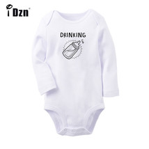Twins Baby Drinking Buddies Print Baby Bodysuits Newborn Romper Toddler Jumpsuit - £8.40 GBP