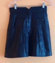 Rachel Roy Black Leather Shorts Skort SZ 2 EUC - £112.43 GBP