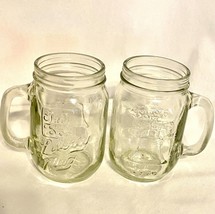 Two Vintage Jack in the Box Bicentennial 1976 Clear Glass Liberty Mason Jar Mugs - £11.95 GBP