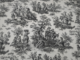 Waverly Country Life Toile Curtains Drapes French Country Panel White &amp; Black - $19.08