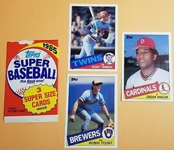 6) GIANT 1985 Topps Super Size MLB Baseball Picture Card Pack - Hrbek Yount  - £4.74 GBP