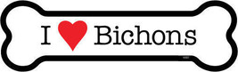 I Heart (Love) Bichons Dog Bone Car Fridge Magnet  2&quot;x7&quot; USA Made Waterp... - £3.90 GBP