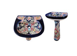 Mexican Talavera Pedestal Sink Handcrafted Ceramic - San Miguel - - $899.00