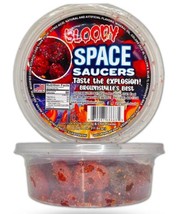 bloody space saucers gummys mexican dulces enchilados w/chamoy dip 1loz - $13.81