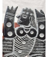 Ancient jiroft civilization black stone figure of mystical muscular menGift - $368.21