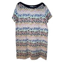 Boden Georgia T-Shirt Dress Jersey Leopard Rainbow Striped Multi Women S... - $15.01