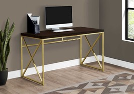 47" Espresso and Gold Writing Desk - $8,003.28 MXN