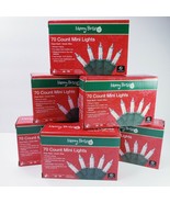 6 Boxes 70 Mini Lights Merry Brite Christmas Tree Clear Bulb Green Wire Weddings - $37.95