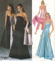 Misses Special Occasion Evening Prom Laced Boned Dress Shawl Sew Pattern 6-12 - £9.36 GBP