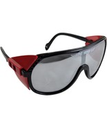 Pit Viper Aviator Sunglasses Silver Mirror Lens Shield Red Black Pilot Mens - $58.41