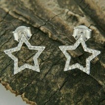 1.50Ct Round Cut Lab-Created Diamond Star Stud Earrings 14k White Gold Plated - £110.78 GBP